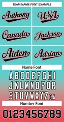 Aqua Light Red Black-White Gradient Two-Button Softball Jersey 3