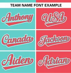 Aqua Light Red Stripe-Solid Combo Authentic Baseball Jersey 3
