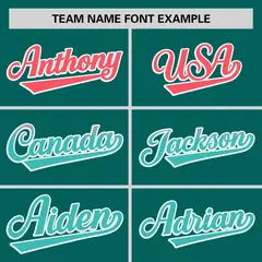 Aqua Lt Red-Aqua Gradient Side Baseball Jersey 3
