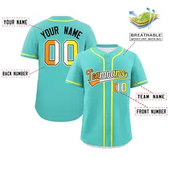 Aqua Maverique Pride Month Classic Authentic Baseball Jersey 2