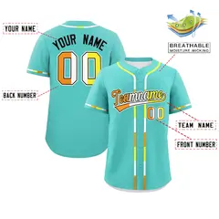 Aqua Maverique Pride Month Classic Authentic Baseball Jersey 2