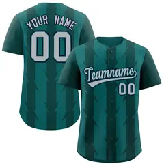Aqua Midnight Green Blade Pattern Raglan Baseball Jersey