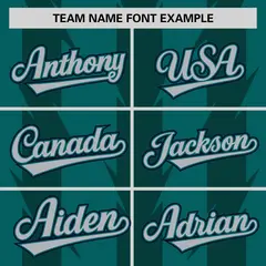 Aqua Midnight Green Blade Pattern Raglan Baseball Jersey 3