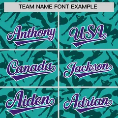 Aqua Midnight Green Graffiti Pattern Baseball Jersey 3