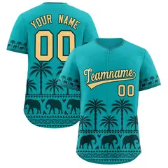 Aqua Midnight Green Graffiti Pattern Bossinia Baseball Jersey 1