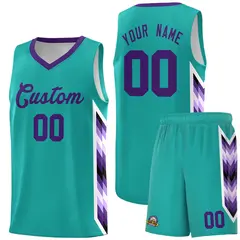 Aqua Mosaic Gradient Basketball Jersey