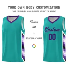 Aqua Mosaic Gradient Basketball Jersey 3