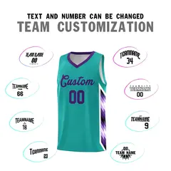 Aqua Mosaic Gradient Basketball Jersey 4
