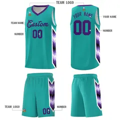 Aqua Mosaic Gradient Basketball Jersey 5