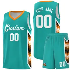 Aqua Mosaic Gradient Basketball Jersey