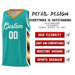 Aqua Mosaic Gradient Basketball Jersey 2