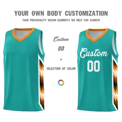 Aqua Mosaic Gradient Basketball Jersey 3