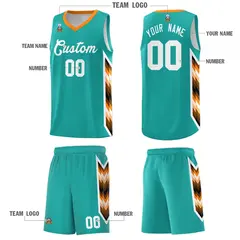 Aqua Mosaic Gradient Basketball Jersey 5