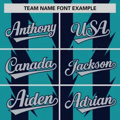 Aqua Navy Blade Pattern Raglan Baseball Jersey 3