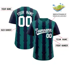 Aqua Navy Blade Pattern Raglan Baseball Jersey 2