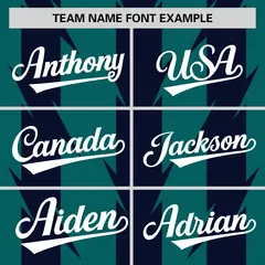 Aqua Navy Blade Pattern Raglan Baseball Jersey 3