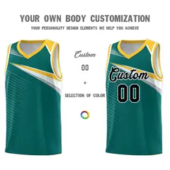 Aqua Navy Chest Color Block Basketball Uniform Jersey 3