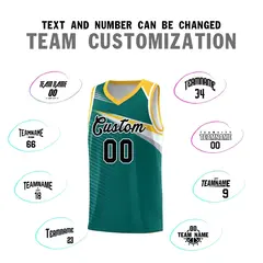 Aqua Navy Chest Color Block Basketball Uniform Jersey 4