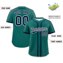 Aqua Navy Classic Authentic Baseball Jersey 2