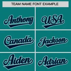 Aqua Navy Color Block Authentic Baseball Jersey 3