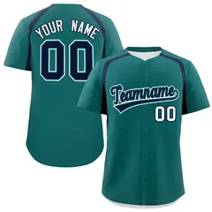 Aqua Navy Color Block Authentic Baseball Jersey 1