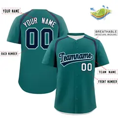Aqua Navy Color Block Authentic Baseball Jersey 2