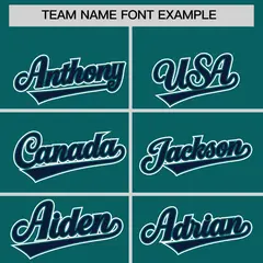Aqua Navy Color Block Authentic Baseball Jersey 3