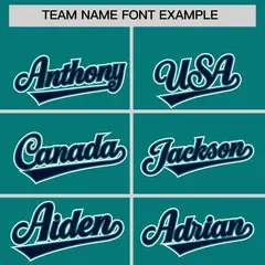 Aqua Navy Edge Color Block Baseball Jersey 3