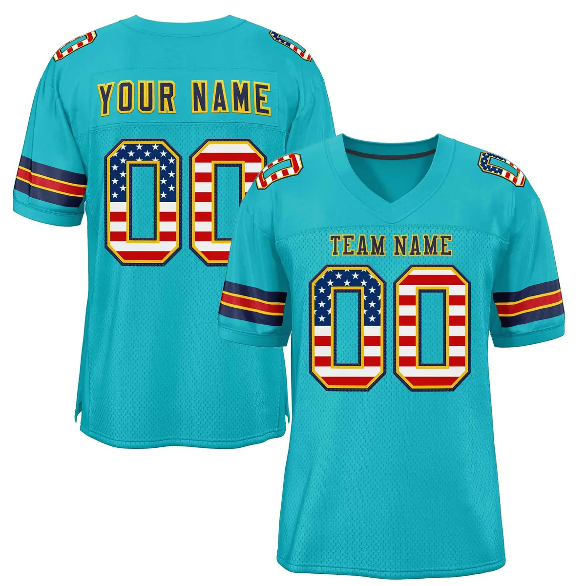Aqua Navy-Gold Classic Authentic Football Jersey
