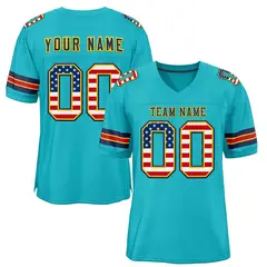 Aqua Navy-Gold Classic Authentic Football Jersey 1