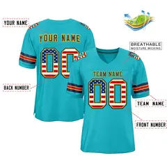 Aqua Navy-Gold Classic Authentic Football Jersey 2