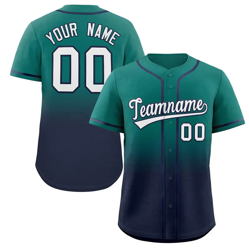 Aqua Navy Gradient Fashion Authentic Baseball Jersey