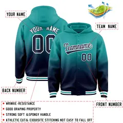 Aqua Navy Gradient Letterman Varsity Jacket Hoodie 4