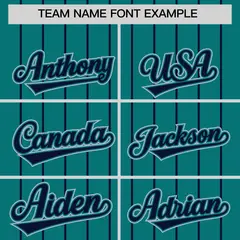 Aqua Navy Gradient Stripe Fashion Sleeves Baseball Jersey 3