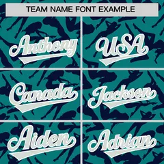 Aqua Navy Graffiti Pattern Authentic Baseball Jersey 3