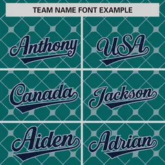 Aqua Navy-Gray Plaid Authentic Baseball Jersey 3