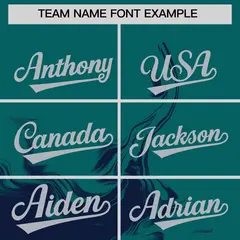 Aqua Navy Ink Pattern Authentic Baseball Jersey 3