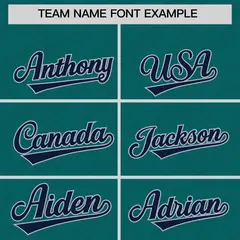 Aqua Navy L Pattern Raglan Sleeves Full-Snap Varsity Letterman Jacket 3