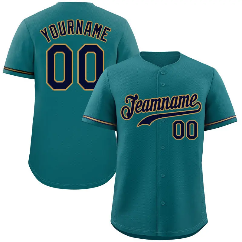 Aqua Navy-Old Gold Hook Classic Authentic Baseball Jersey