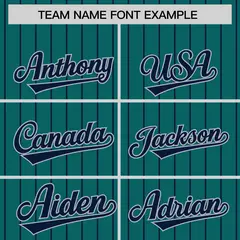 Aqua Navy Pinstripe Raglan Varsity Letterman Baseball Jacket 3
