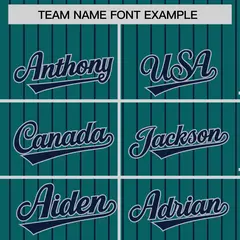Aqua Navy Pinstripe Raglan Varsity Letterman Baseball Jacket 3