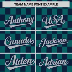 Aqua Navy Plaid Fashion Authentic Baseball Jersey 3
