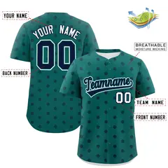 Aqua Navy Polka Dot Graffiti Authentic Baseball Jersey 2