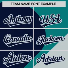 Aqua Navy Silver Half Heart Color Block Baseball Jersey 3
