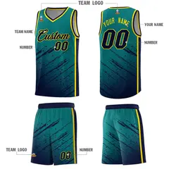 Aqua Navy Splash Basketball Uniforms for School 5