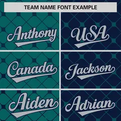 Aqua Navy Split Plaid Authentic Baseball Jersey 3