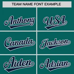 Aqua Navy Star Ribbing Authentic Baseball Jersey 3