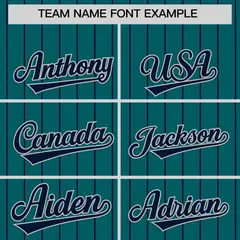 Aqua Navy Stripe Raglan Authentic Baseball Jersey 3