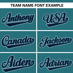 Aqua Navy Stripe Raglan Authentic Baseball Jersey 3