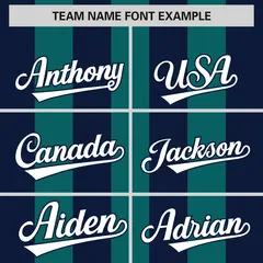 Aqua Navy Thick Stripe Authentic Baseball Jersey 3